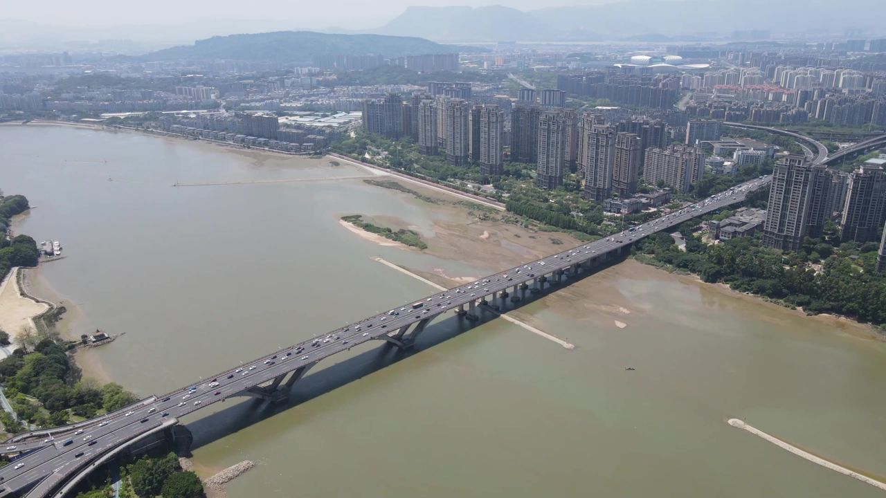 福州尤溪大桥交通航拍福建