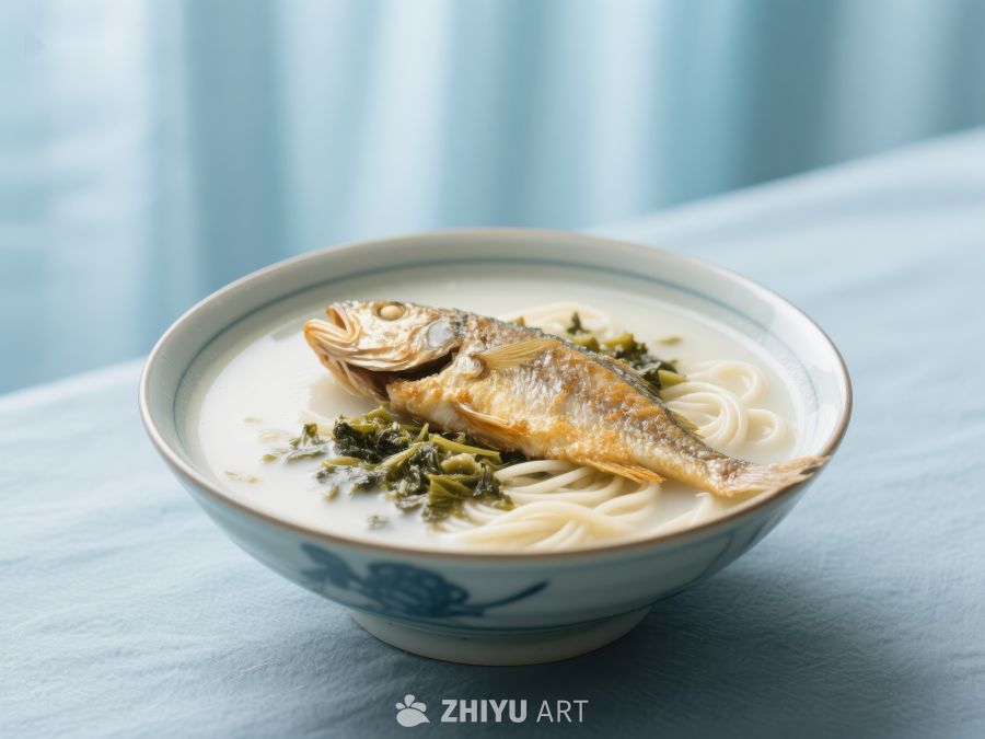 鱼汤面：鲜美鱼汤搭配细面条 1117