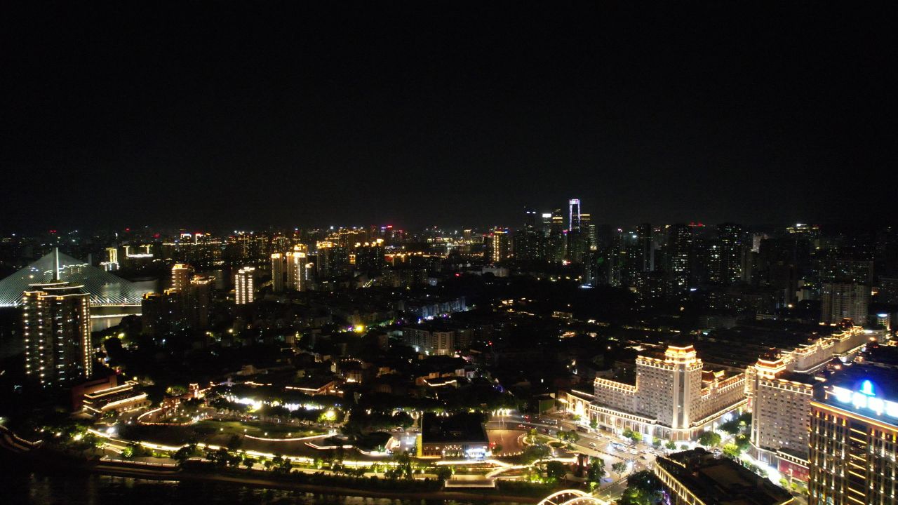 福建福州城市夜景灯光