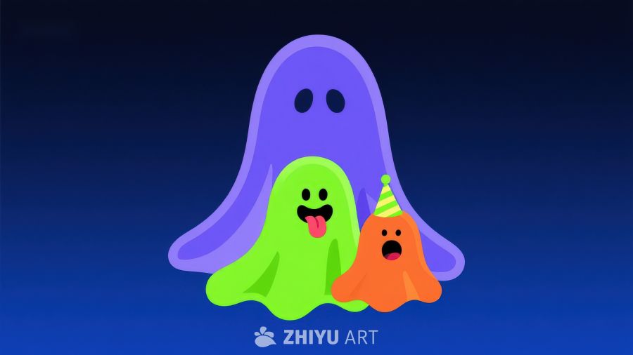 彩色小鬼庆祝节日