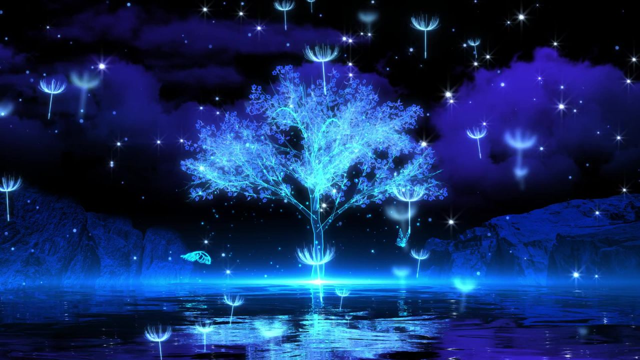 小清新蒲公英梦幻粒子led视频素材 8