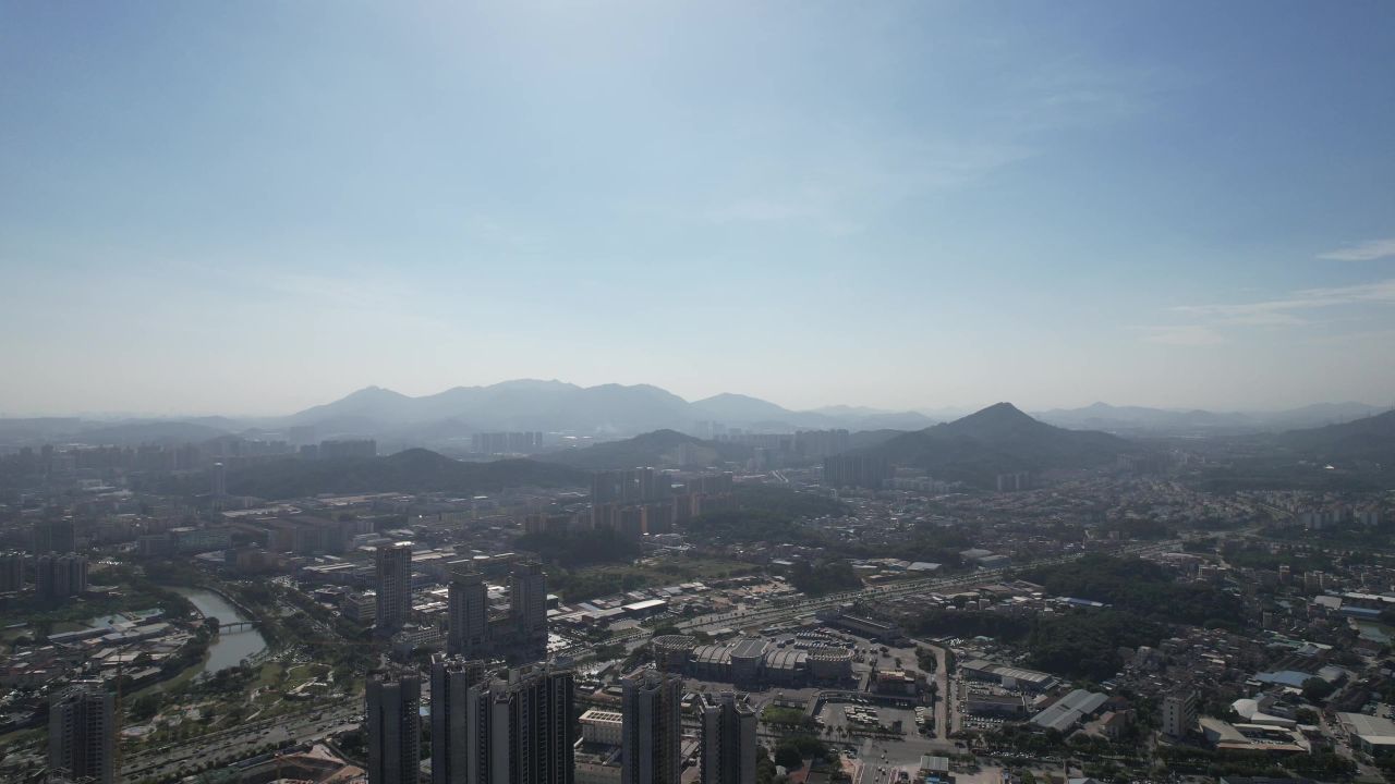 广东江门城市风光地标建筑航拍 