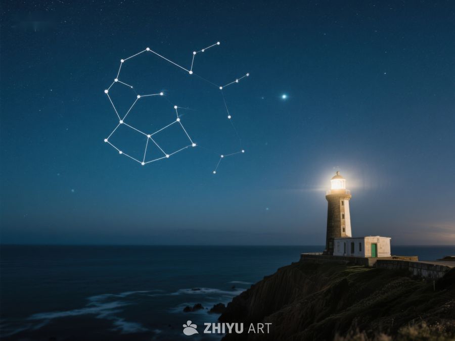 夜空下的灯塔与星座 302