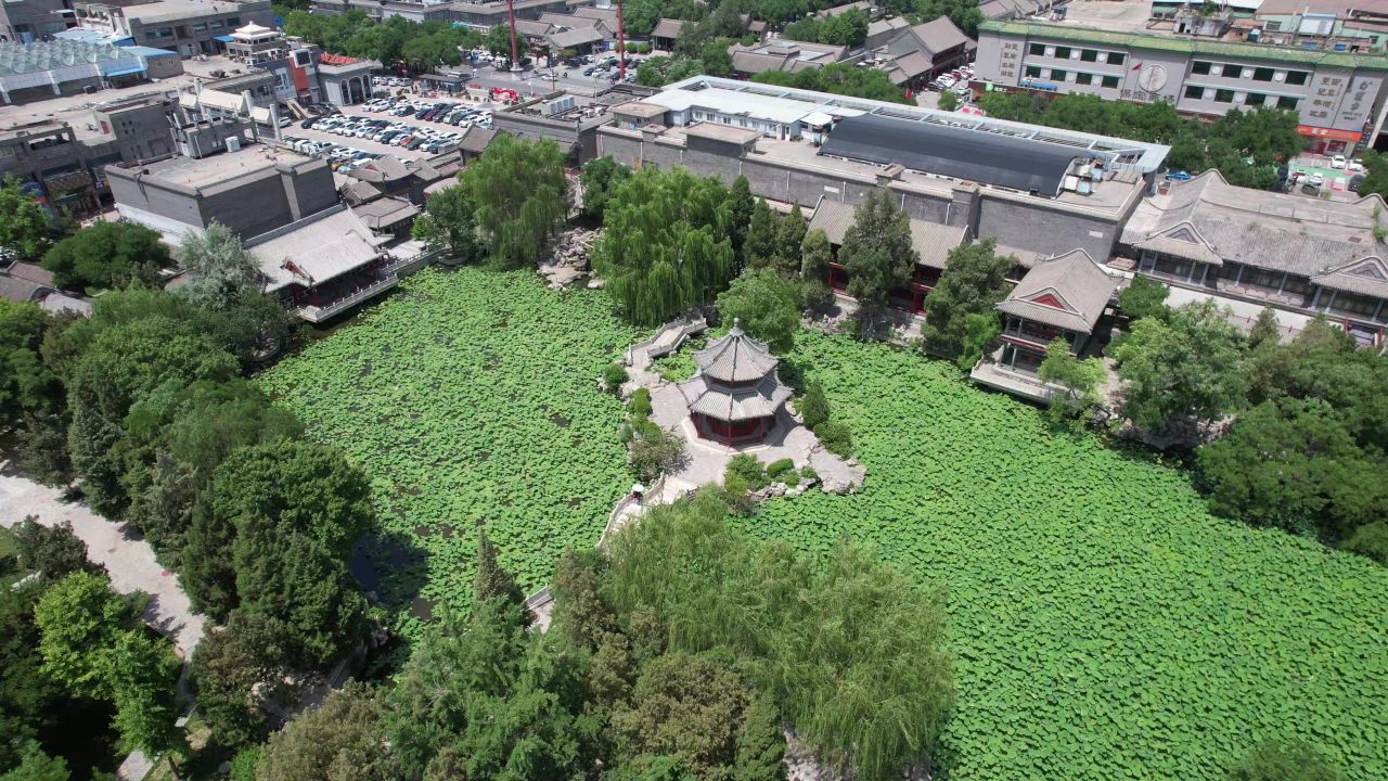 河北保定古莲池风景区航拍