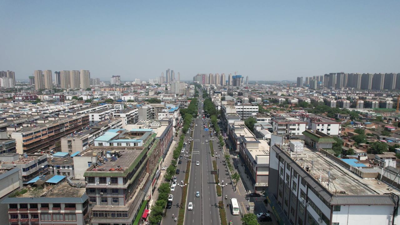 河南洛阳城市风光旅游景区航拍 