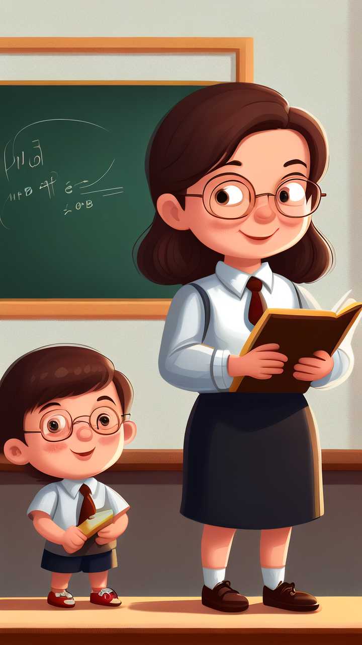卡通人物插画老师学生
