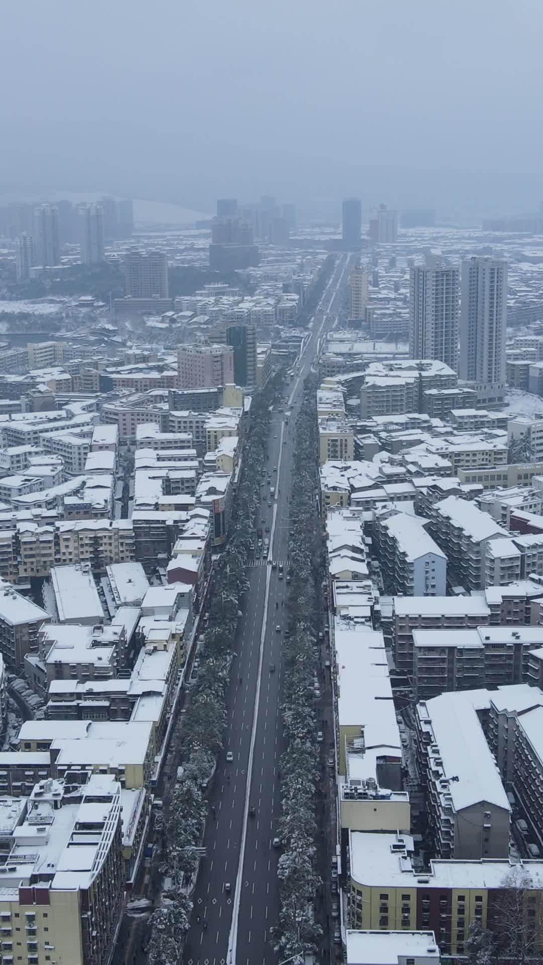 雪后城市全景
