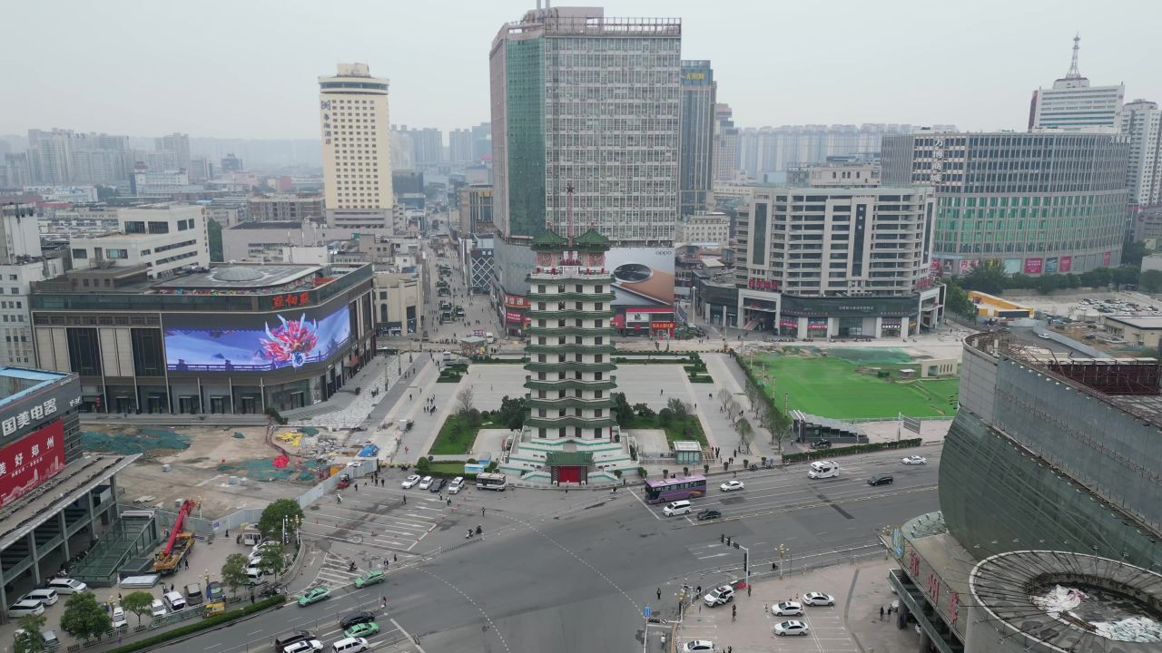 河南郑州城市风光航拍