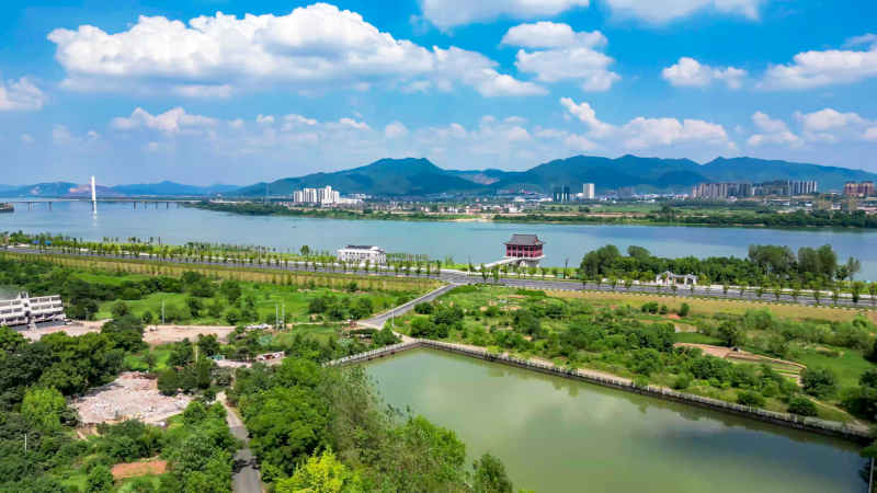 江西吉安城市风光旅游景区航拍图