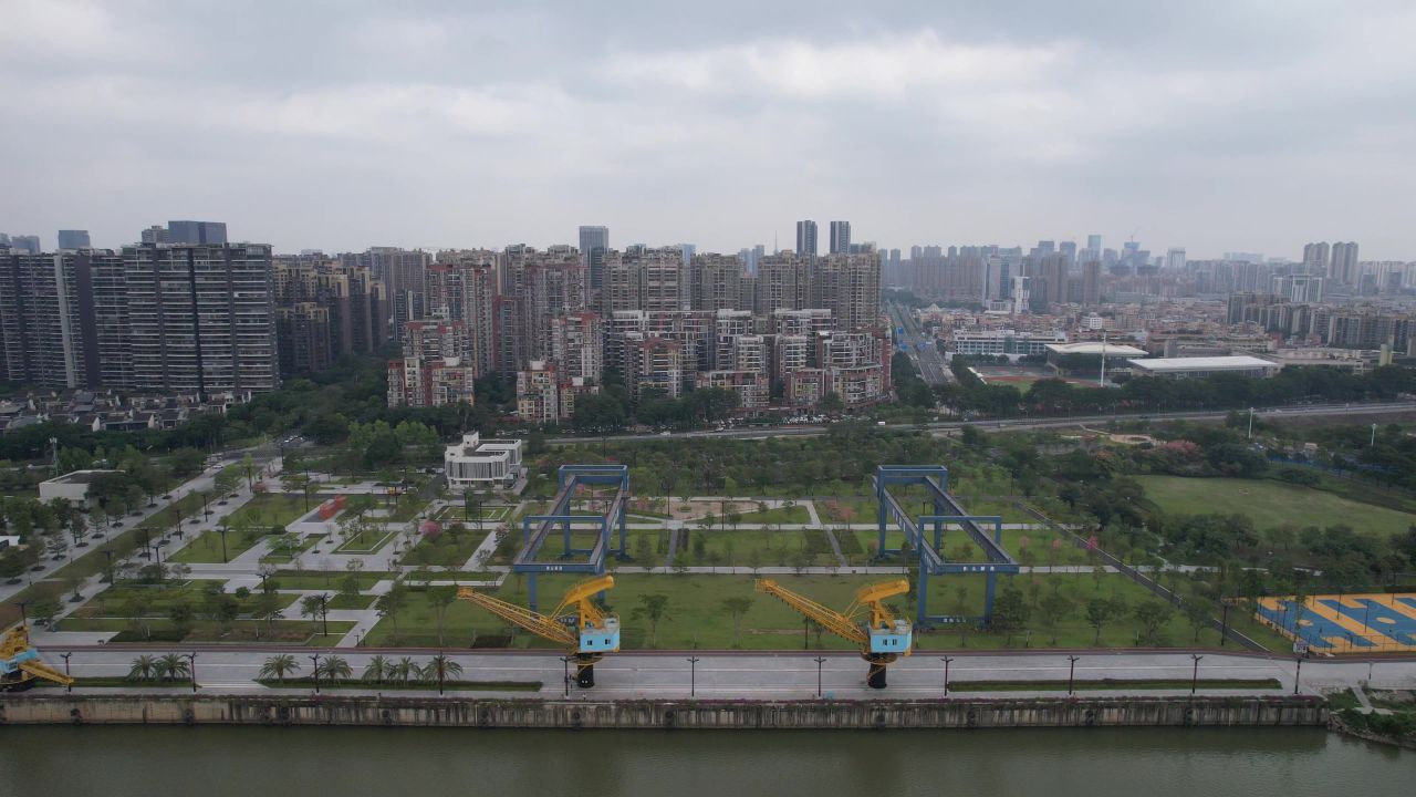 广东佛山城市风光航拍 