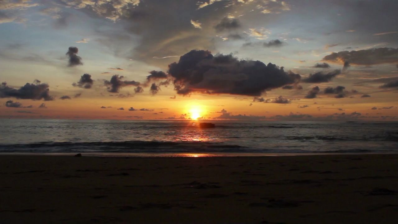 海滩海海洋日落