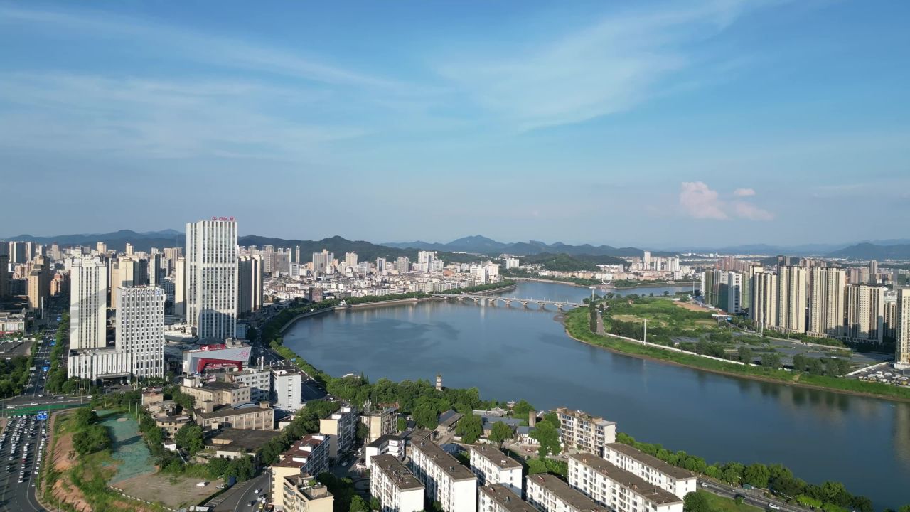 航拍江西上饶信江