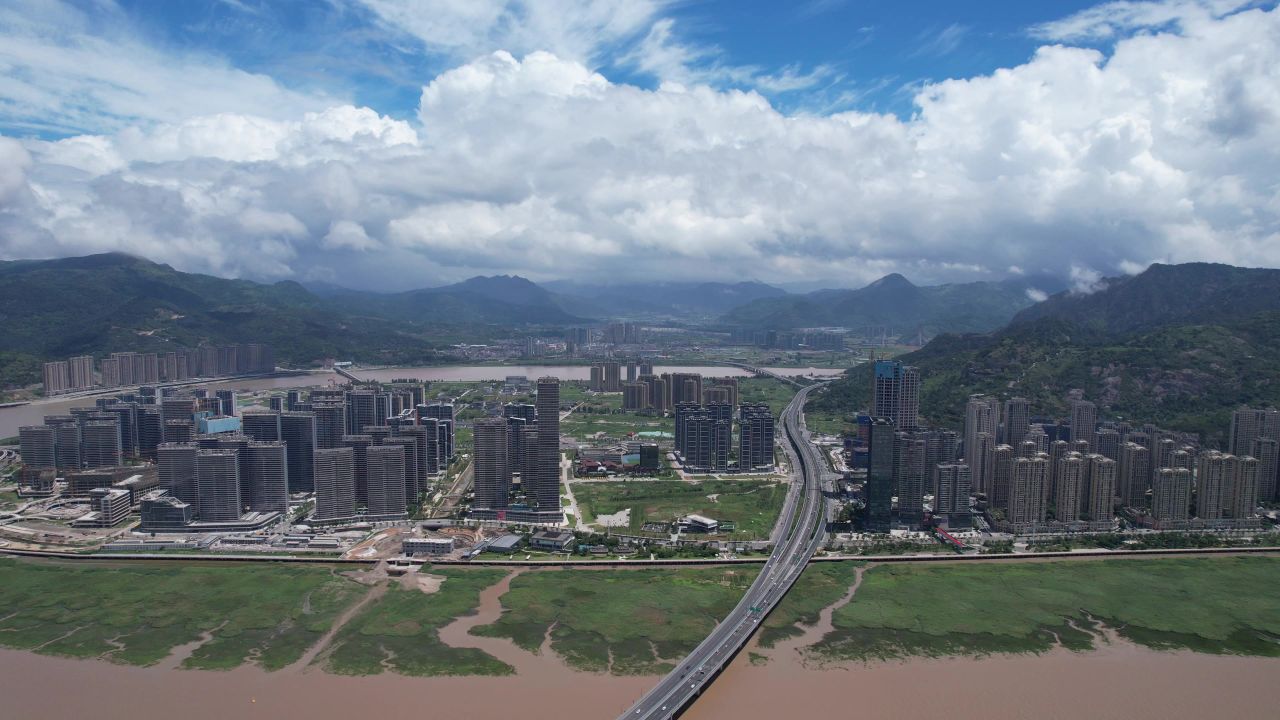 浙江温州城市建设航拍 
