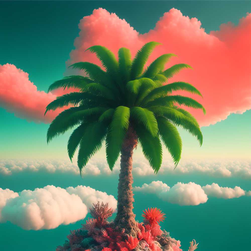 一课绿色棕榈树风景