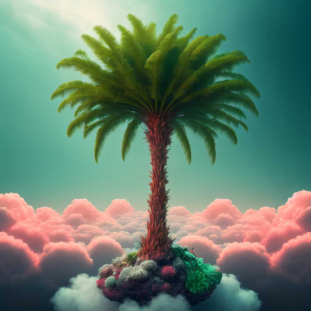 一课绿色棕榈树风景