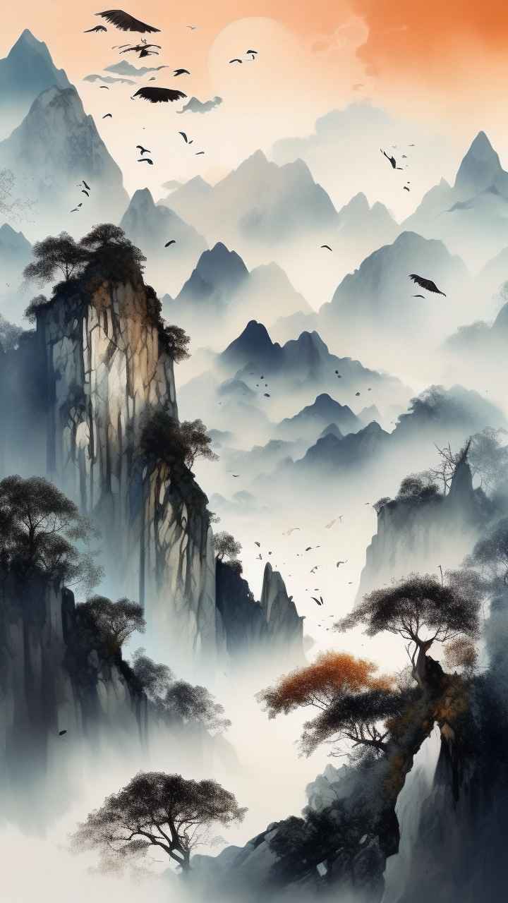 山水画国风背景 71