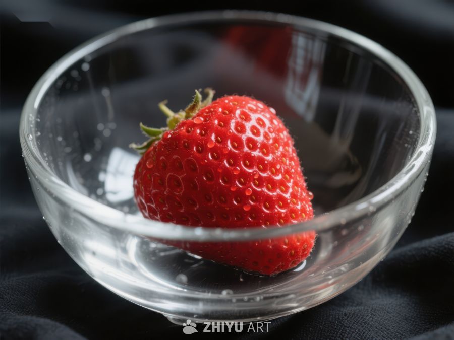 透明碗中的新鲜草莓 494