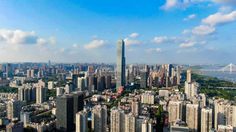 湖北武汉城市风光航拍摄影图