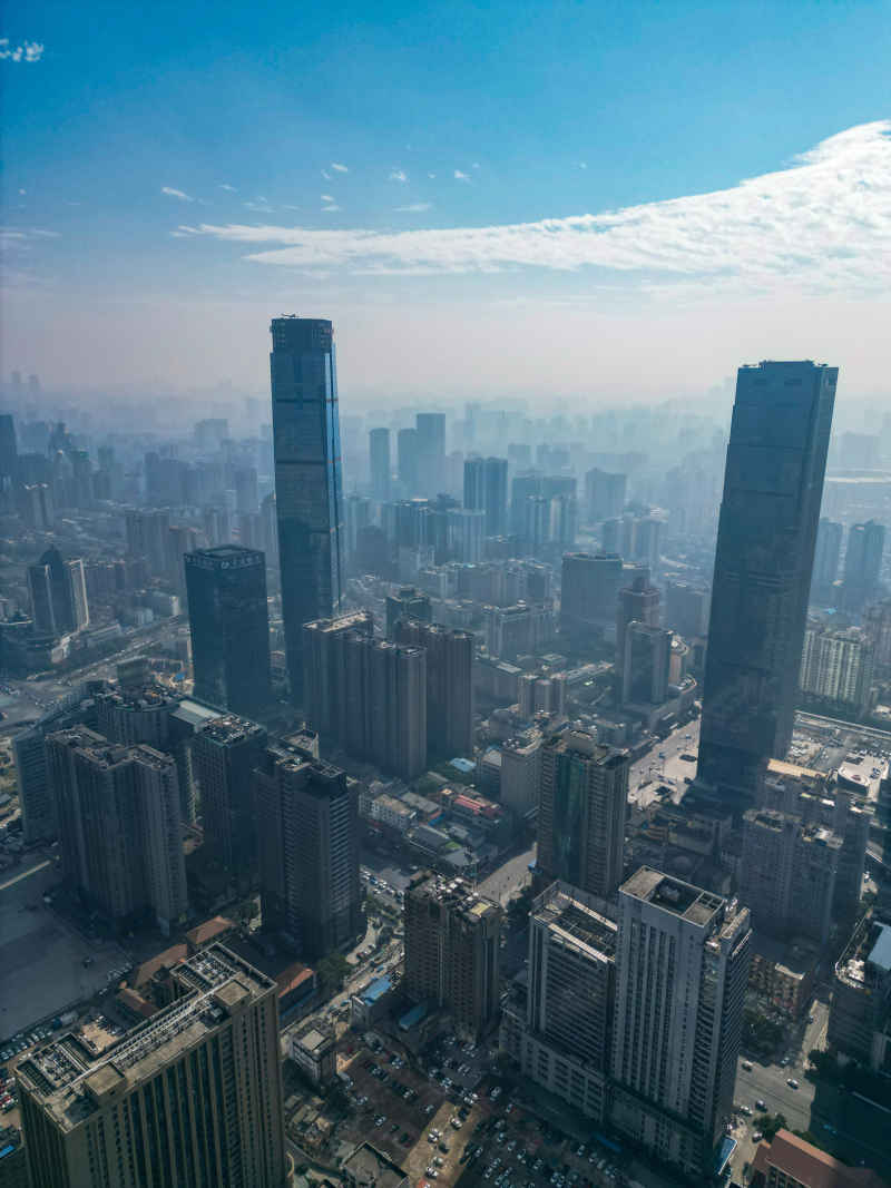 湖南长沙城市风光航拍摄影图