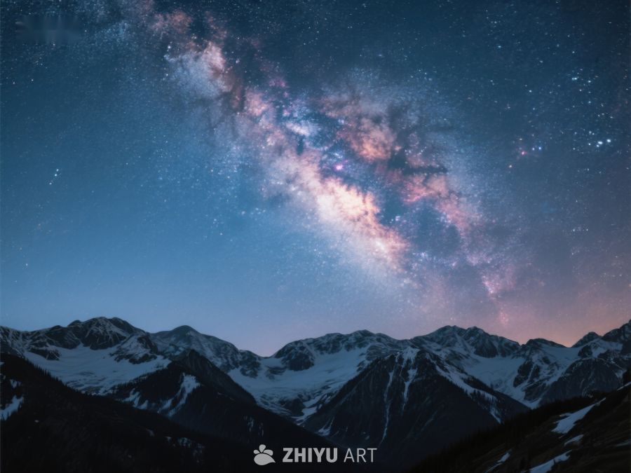 雪山夜空下的银河美景 220