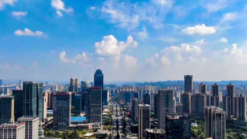 贵州贵阳城市风光航拍图 
