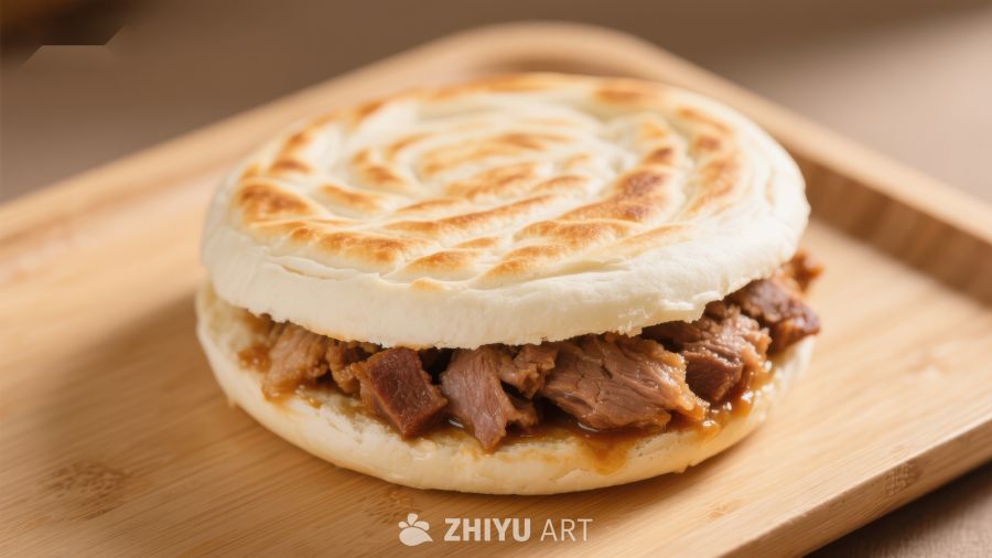 美味肉夹馍，传统中式小吃
