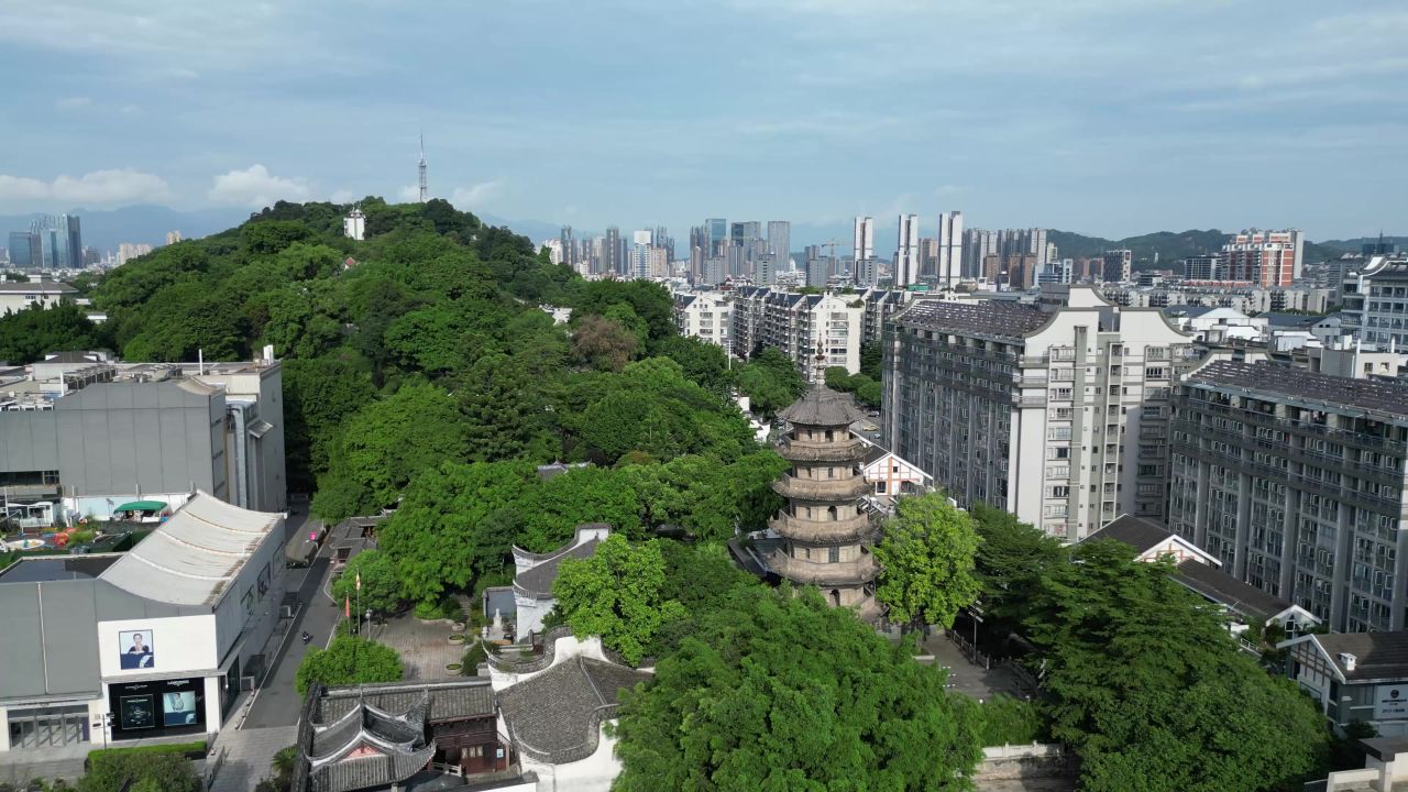 航拍福州净光塔乌塔
