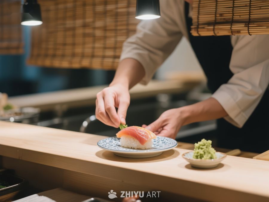 寿司师傅精心装饰美食 582