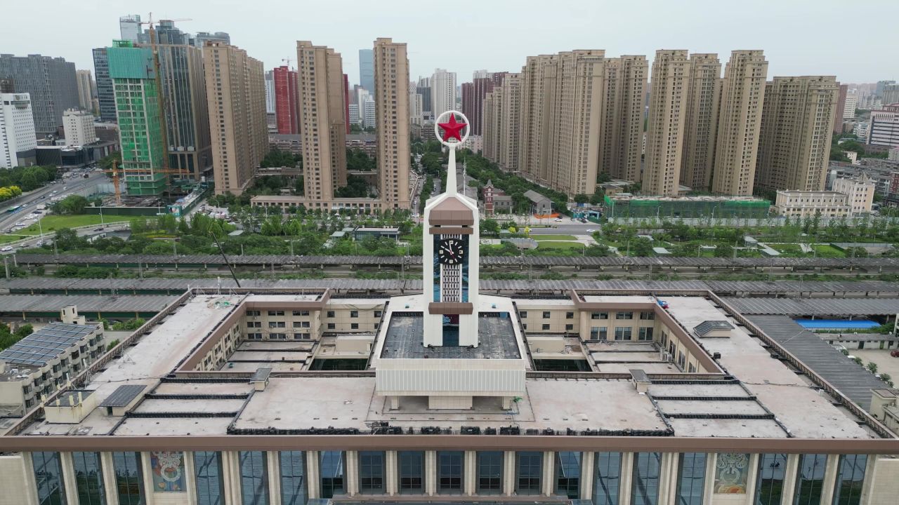 航拍河北石家庄解放广场