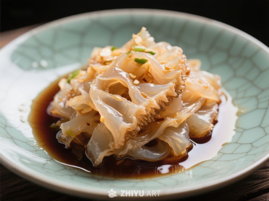 凉拌海蜇配酱油，清新美味 849