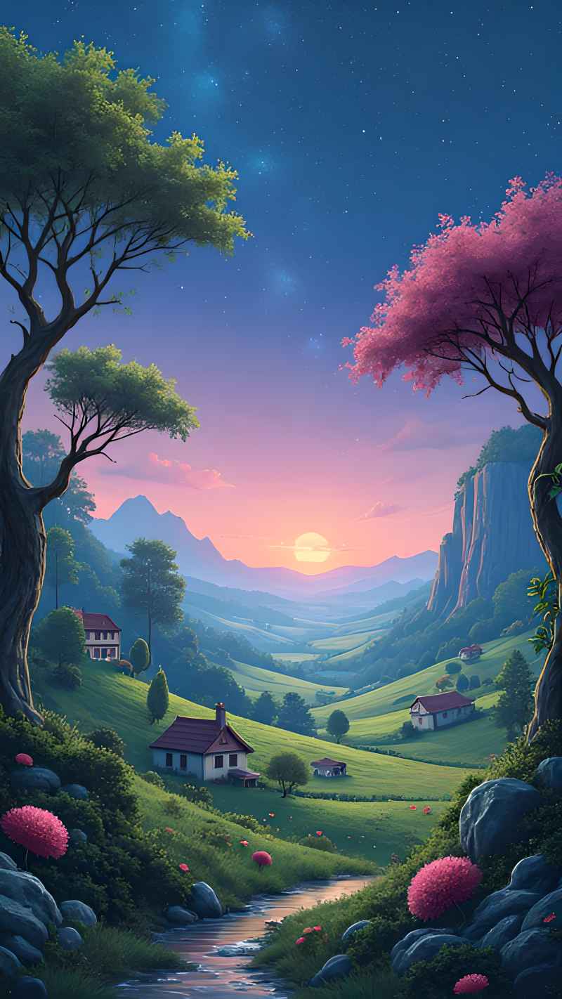 未来风格大自然森林超自然风景画质 59
