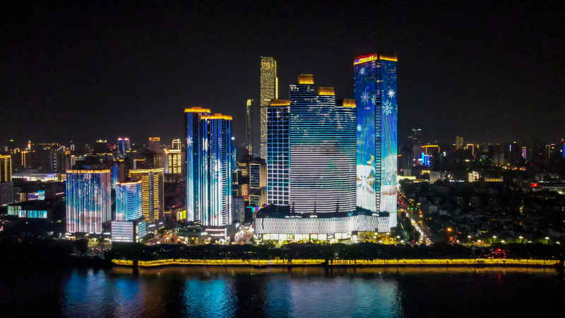 湖南长沙城市风光航拍摄影图 