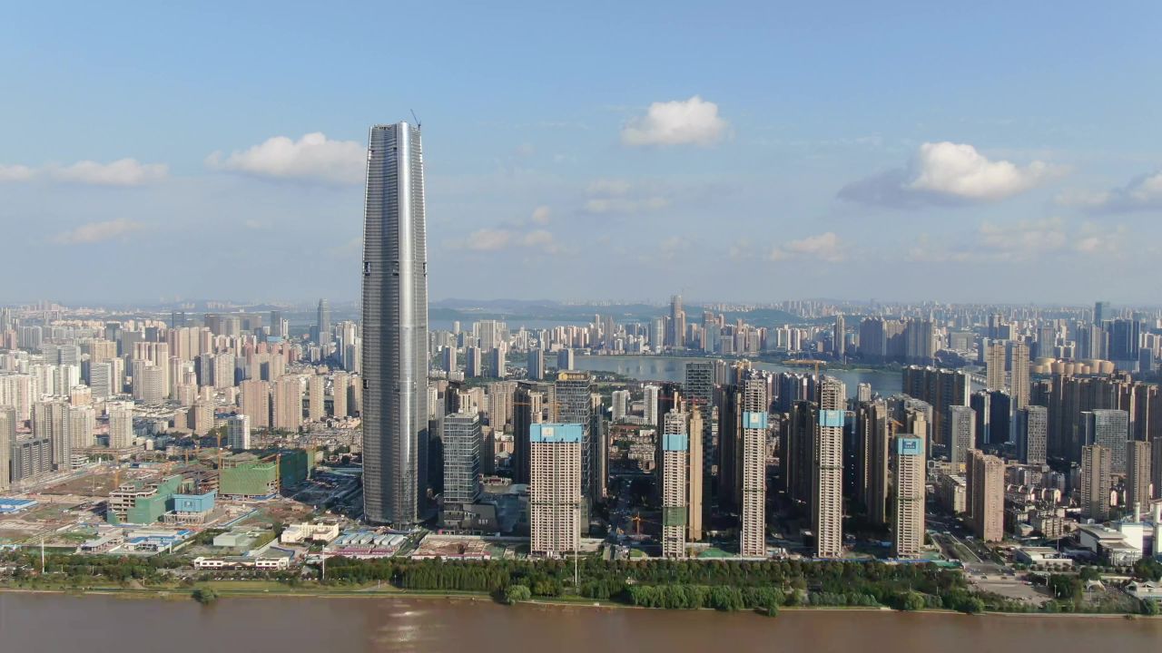  湖北武汉绿地中心第一高楼航拍