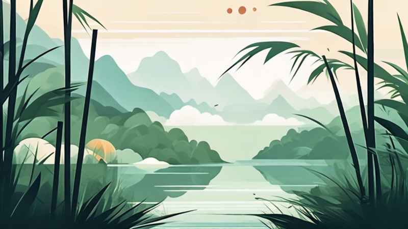 绿竹水墨插画背景图 41