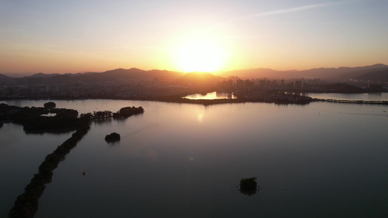 广东肇庆城市风光航拍 
