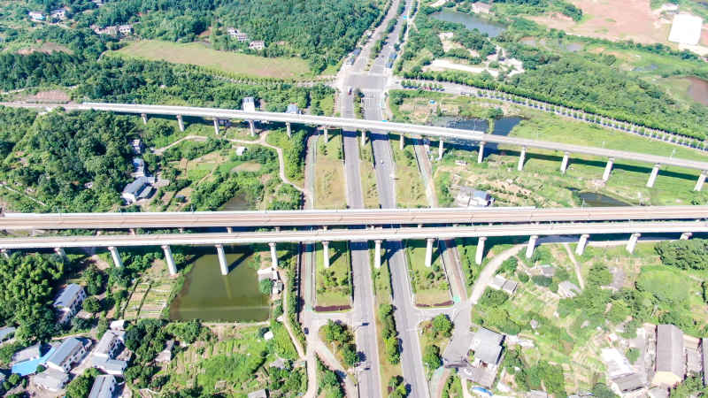 交通高架立交桥航拍摄影图 