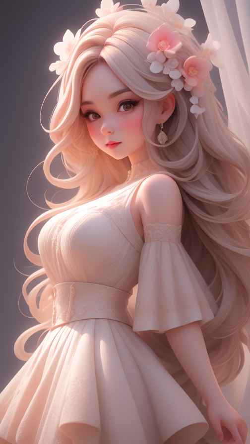 可爱粉色女孩
