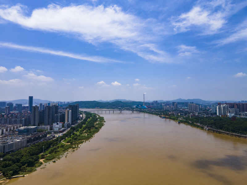 湖南株洲城市风光航拍