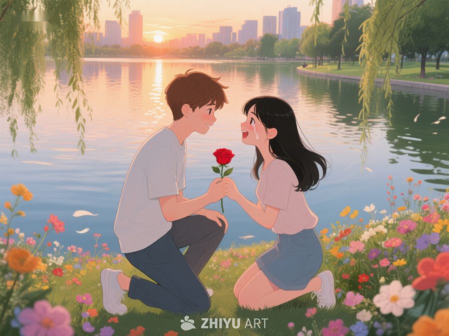 湖畔花丛中的浪漫求婚 273