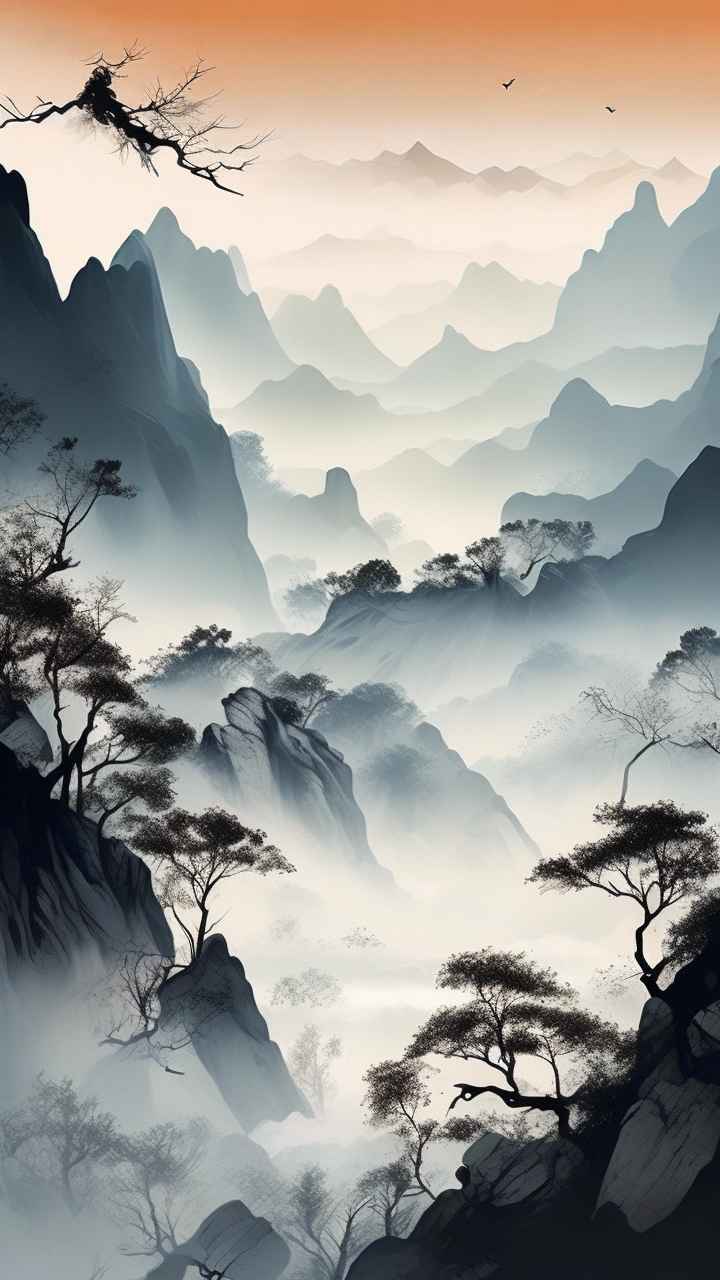 山水画国风背景 60