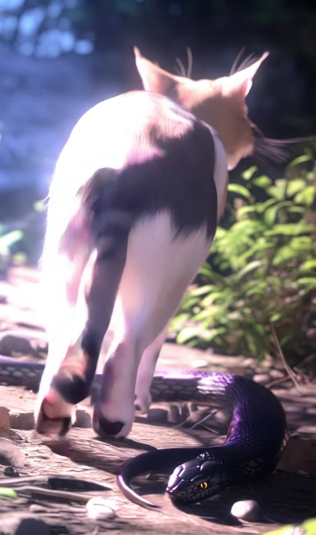 猫与紫色蛇：危险的邂逅？