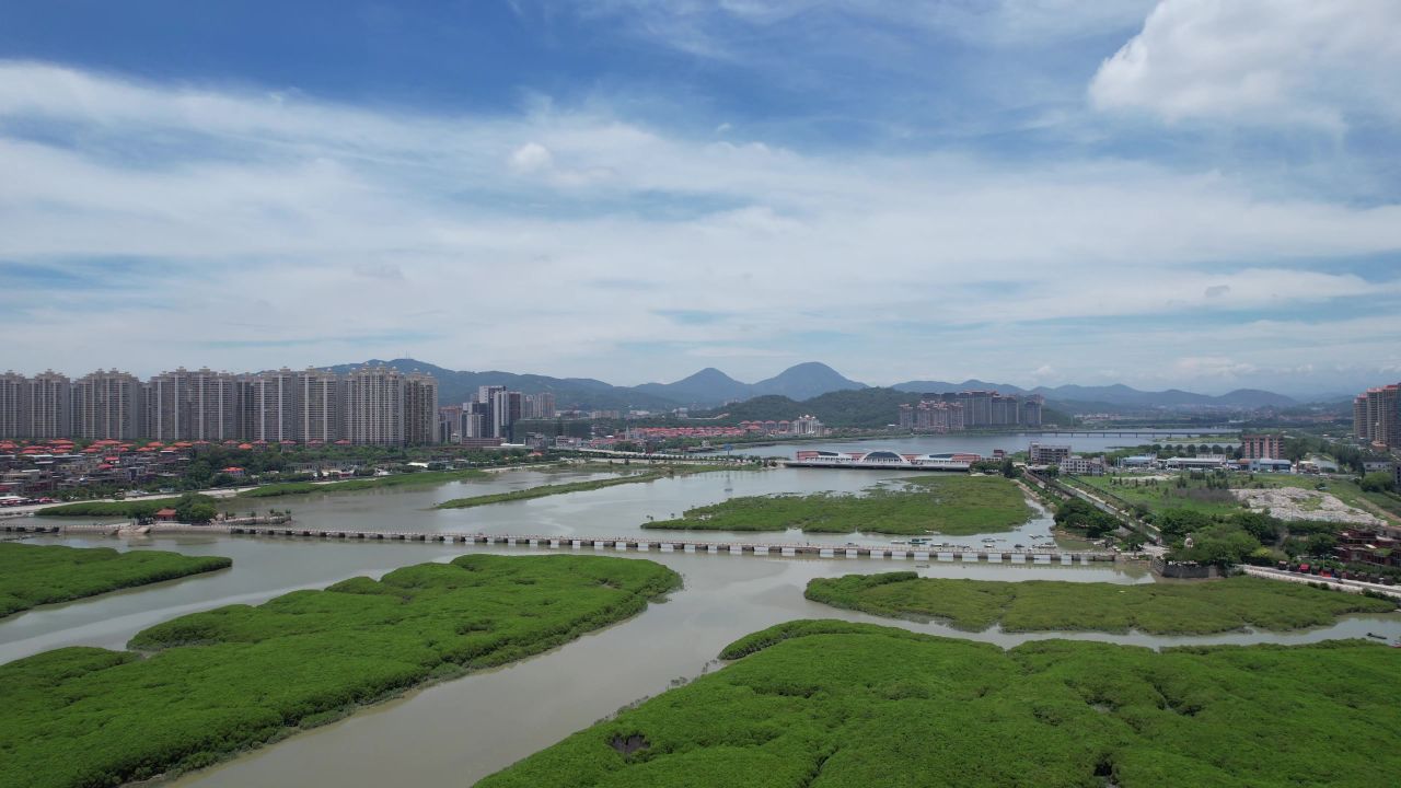 河南洛阳城市风光旅游景区航拍 