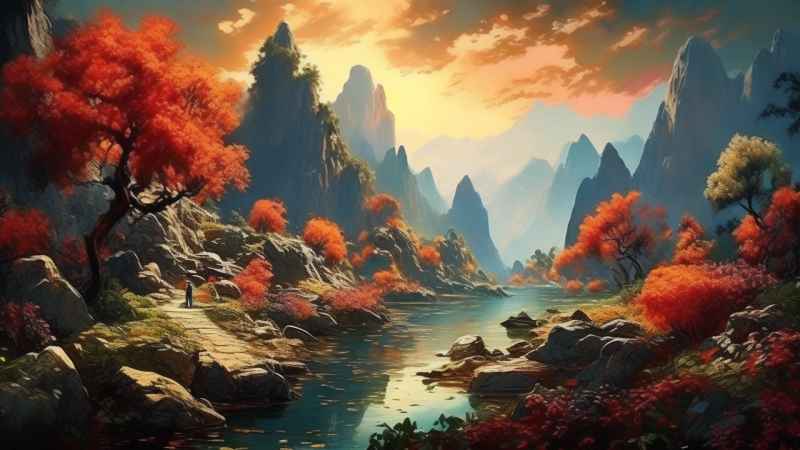 人惊叹的山水画插画 3