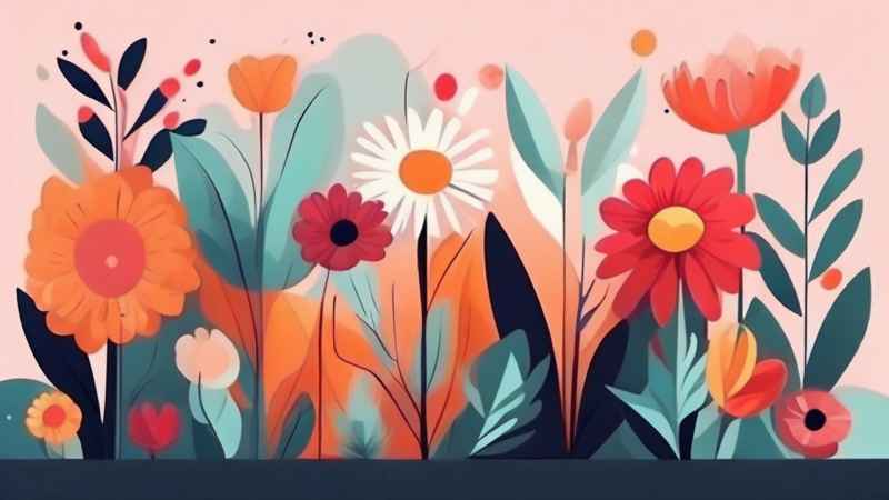 花朵植物插画背景 31