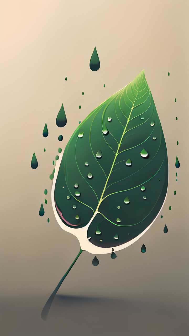 叶子水滴简约插画