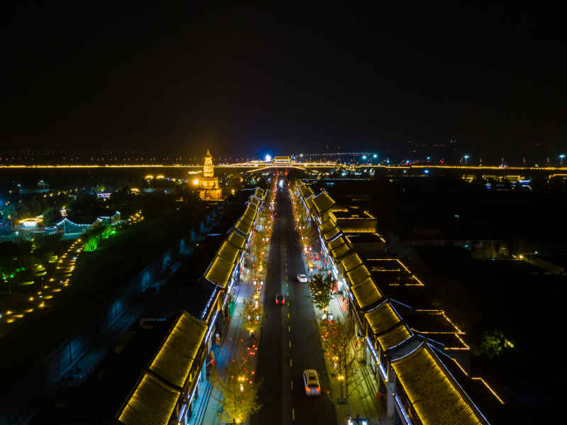 河南开封城市风光地标建筑旅游景区航拍图 