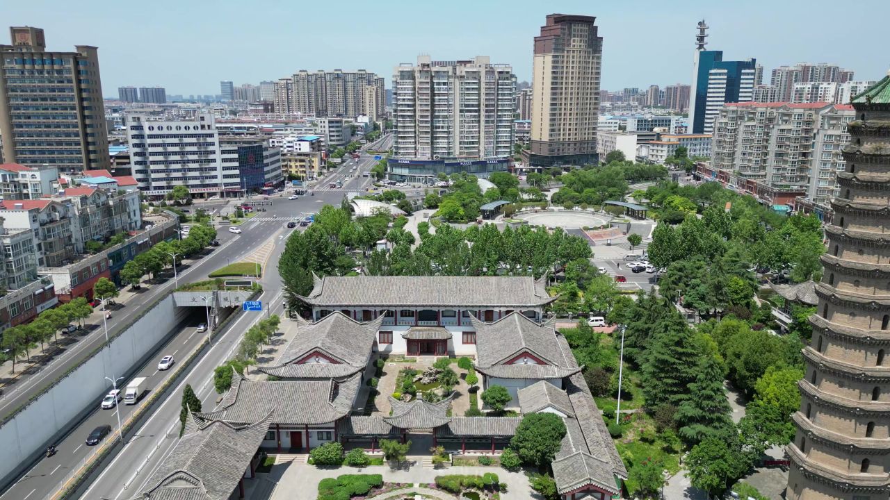 航拍许昌文峰塔