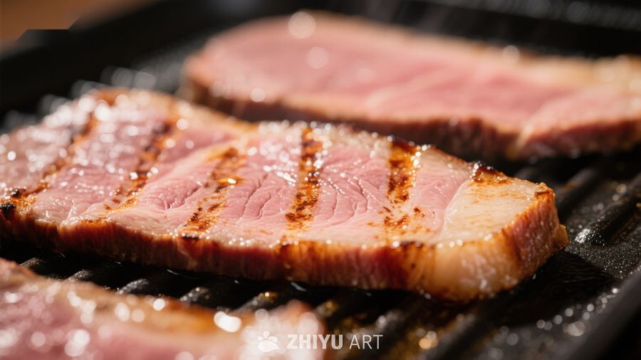 煎烤牛肉片，表面焦香内部嫩滑