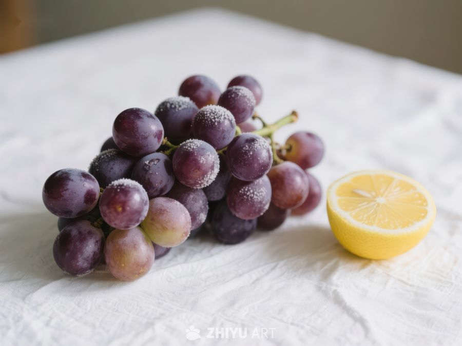葡萄与柠檬的静物组合 434