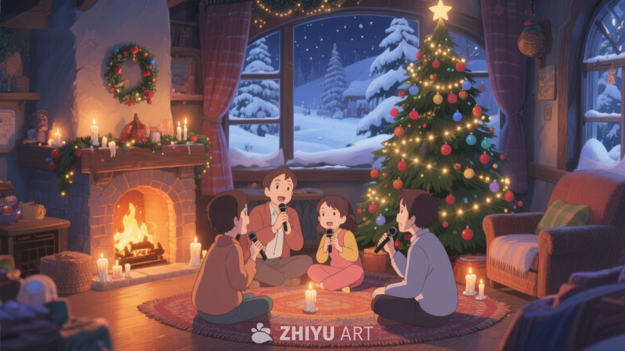 温馨圣诞夜，家人围炉歌唱 228